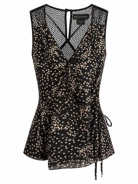 AX Armani Exchange Polka Dot Wrap Tank Blouse Small